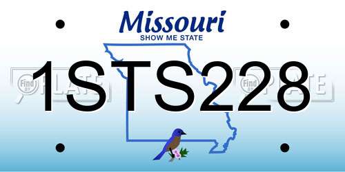 1STS228 Missouri License Plate