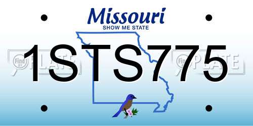 1STS775 Missouri License Plate