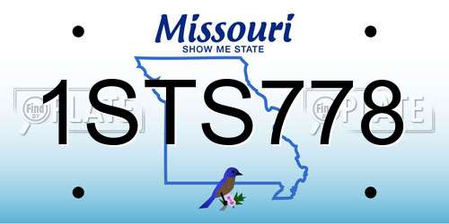 1STS778 Missouri License Plate