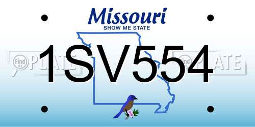 1SV554 Missouri License Plate