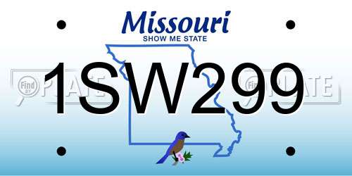 1SW299 Missouri License Plate