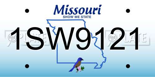 1SW9121 Missouri License Plate