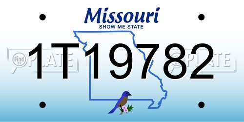 1T19782 Missouri License Plate