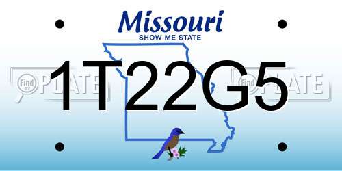 1T22G5 Missouri License Plate