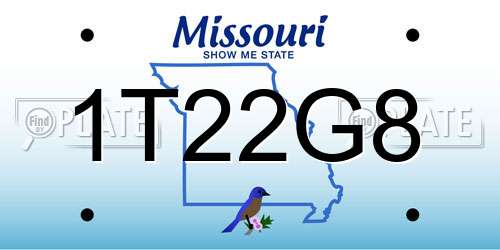 1T22G8 Missouri License Plate