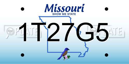 1T27G5 Missouri License Plate