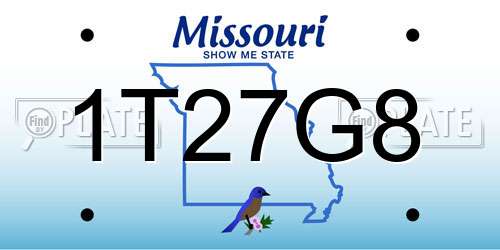1T27G8 Missouri License Plate