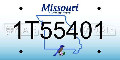 1T55401 Missouri License Plate