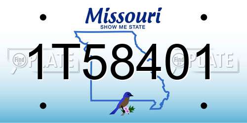 1T58401 Missouri License Plate