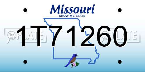 1T71260 Missouri License Plate