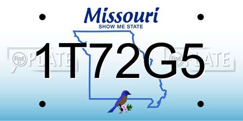 1T72G5 Missouri License Plate