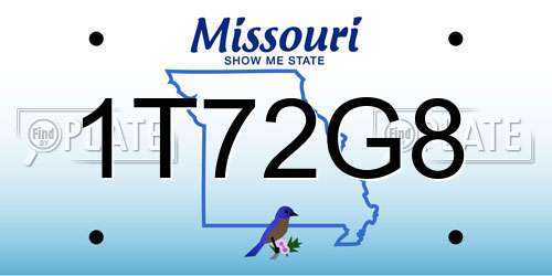 1T72G8 Missouri License Plate
