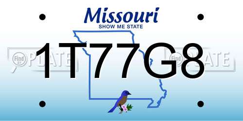 1T77G8 Missouri License Plate