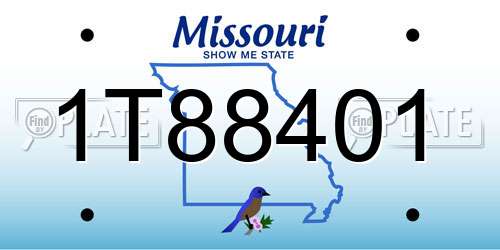 1T88401 Missouri License Plate