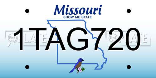 1TAG720 Missouri License Plate