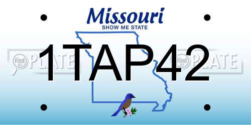 1TAP42 Missouri License Plate