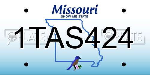 1TAS424 Missouri License Plate