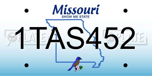 1TAS452 Missouri License Plate
