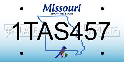 1TAS457 Missouri License Plate