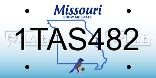 1TAS482 Missouri License Plate