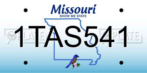 1TAS541 Missouri License Plate
