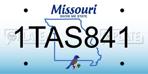 1TAS841 Missouri License Plate
