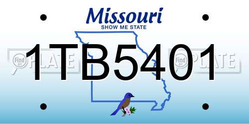 1TB5401 Missouri License Plate