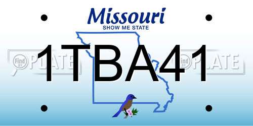 1TBA41 Missouri License Plate