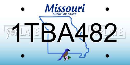 1TBA482 Missouri License Plate