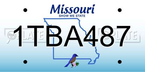1TBA487 Missouri License Plate