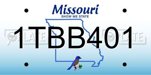 1TBB401 Missouri License Plate