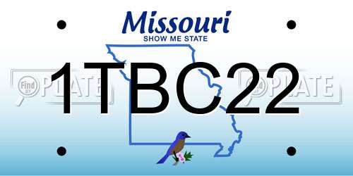 1TBC22 Missouri License Plate