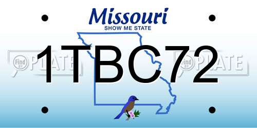 1TBC72 Missouri License Plate