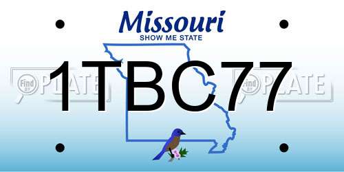 1TBC77 Missouri License Plate