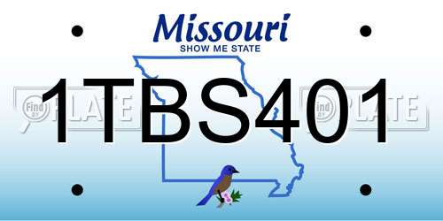 1TBS401 Missouri License Plate
