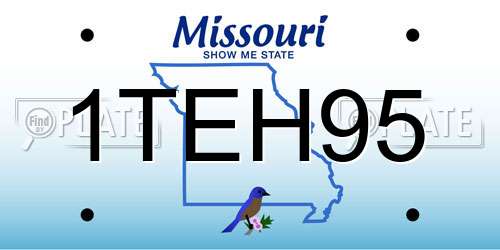 1TEH95 Missouri License Plate