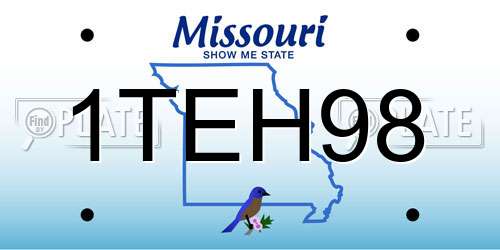 1TEH98 Missouri License Plate