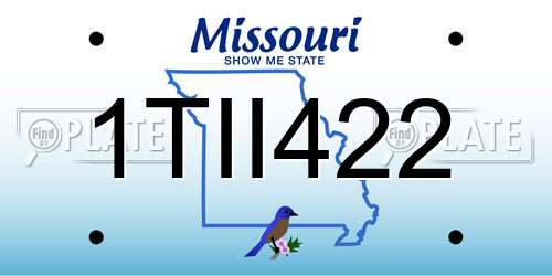 1TII422 Missouri License Plate