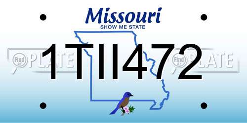 1TII472 Missouri License Plate