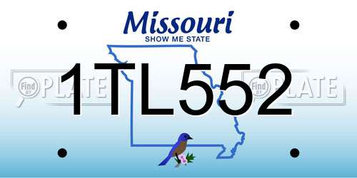 1TL552 Missouri License Plate