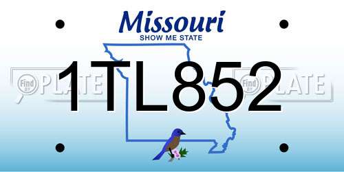 1TL852 Missouri License Plate