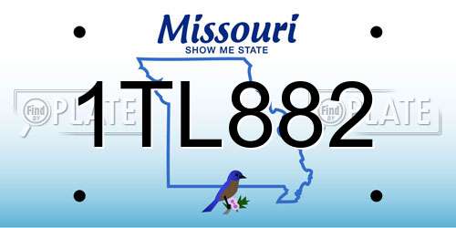 1TL882 Missouri License Plate