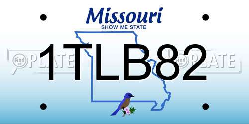 1TLB82 Missouri License Plate