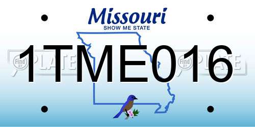 1TME016 Missouri License Plate