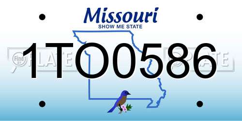 1TO0586 Missouri License Plate