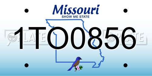 1TO0856 Missouri License Plate