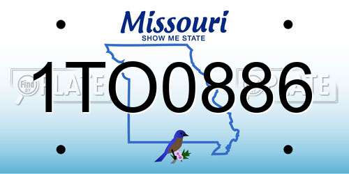 1TO0886 Missouri License Plate