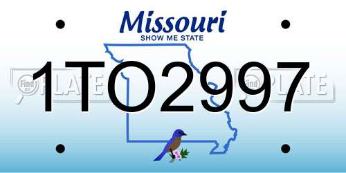 1TO2997 Missouri License Plate