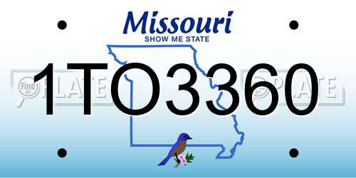 1TO3360 Missouri License Plate