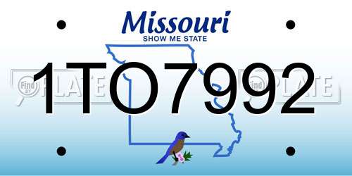 1TO7992 Missouri License Plate